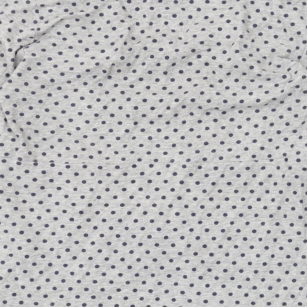 Boden Womens Grey Polka Dot Cotton Basic T-Shirt Size 10 Scoop Neck