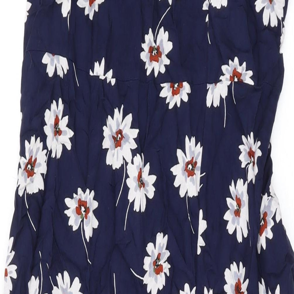 New Look Womens Blue Floral Polyester Maxi Size 12 Halter Pullover