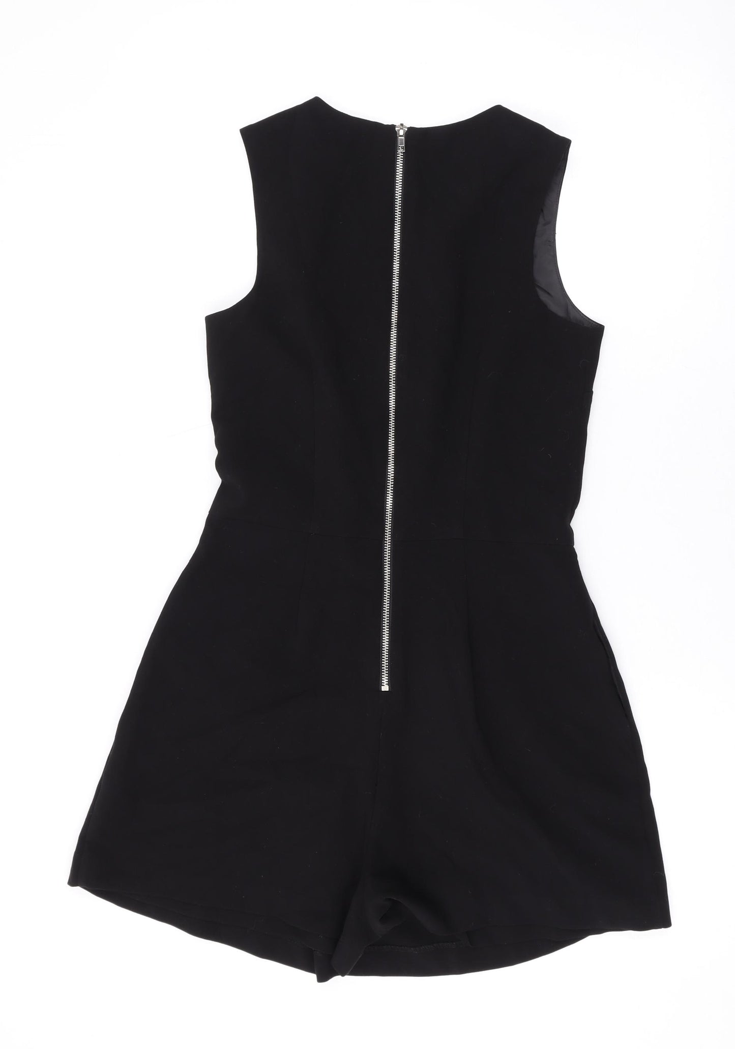 New Look Womens Black Polyester Playsuit One-Piece Size 8 Zip