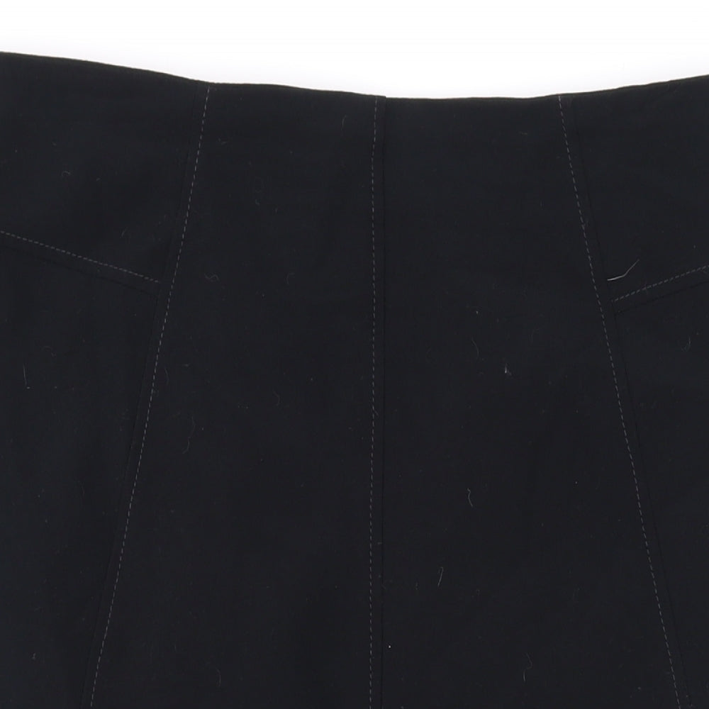 Marks and Spencer Womens Black Polyester Straight & Pencil Skirt Size 12 Zip