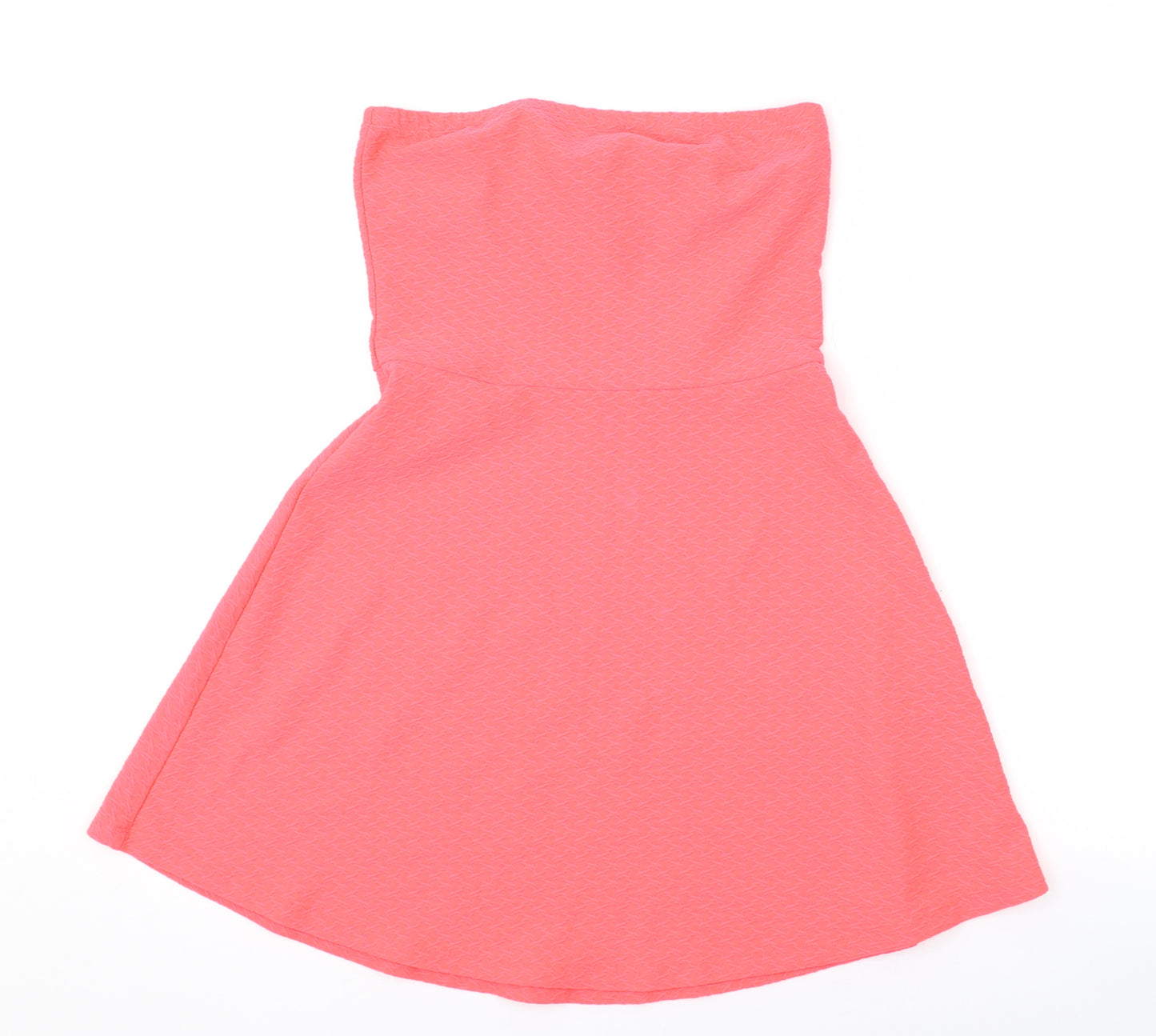 Divided by H&M Womens Pink Polyester Skater Dress Size 8 Off the Shoulder Pullover