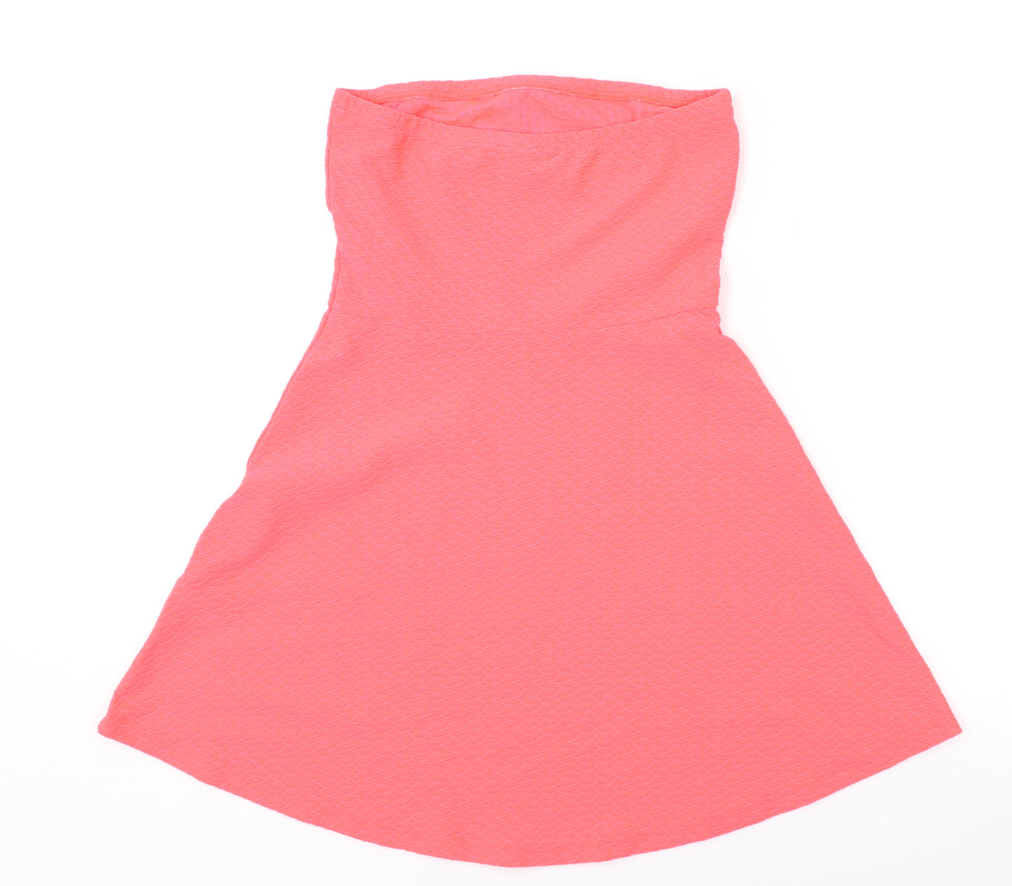 Divided by H&M Womens Pink Polyester Skater Dress Size 8 Off the Shoulder Pullover