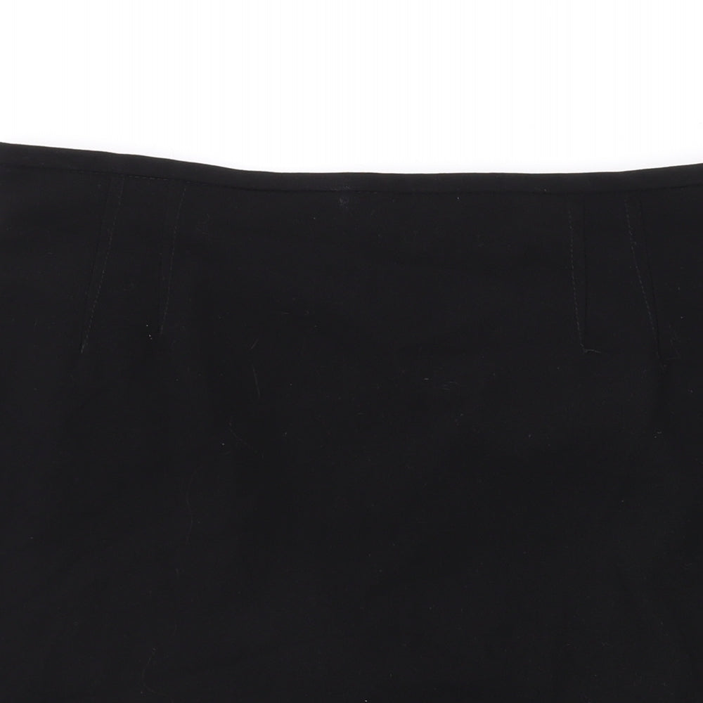 Marks and Spencer Womens Black Polyester Straight & Pencil Skirt Size 12 Zip