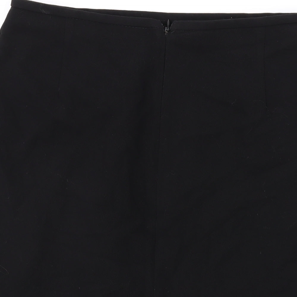 Marks and Spencer Womens Black Polyester Straight & Pencil Skirt Size 12 Zip