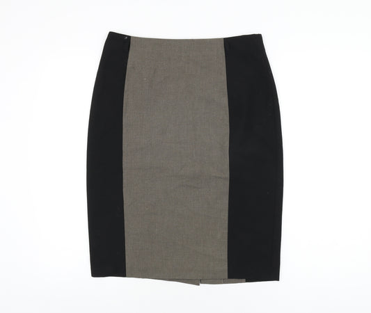 Marks and Spencer Womens Black Polyester Straight & Pencil Skirt Size 12 Zip