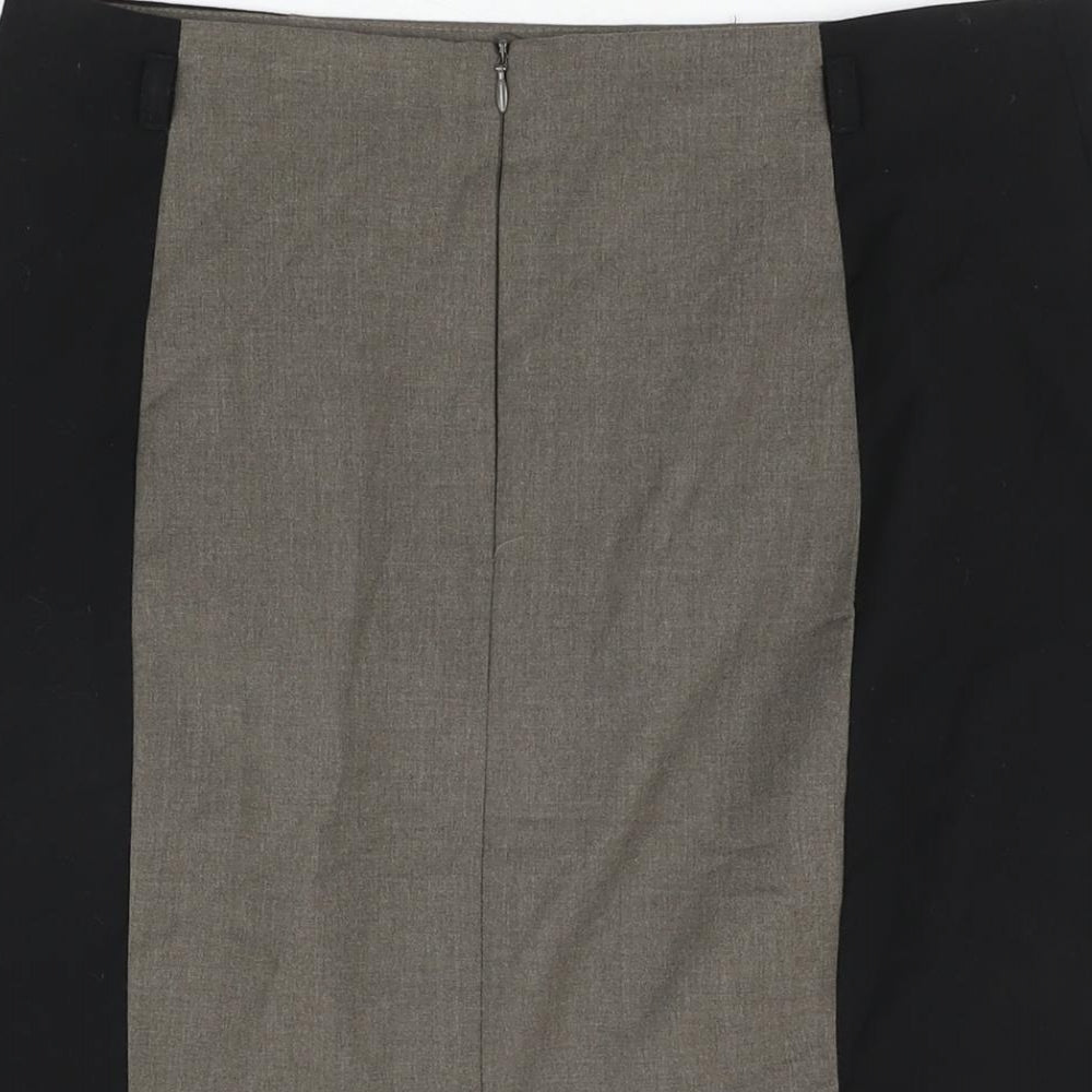 Marks and Spencer Womens Black Polyester Straight & Pencil Skirt Size 12 Zip