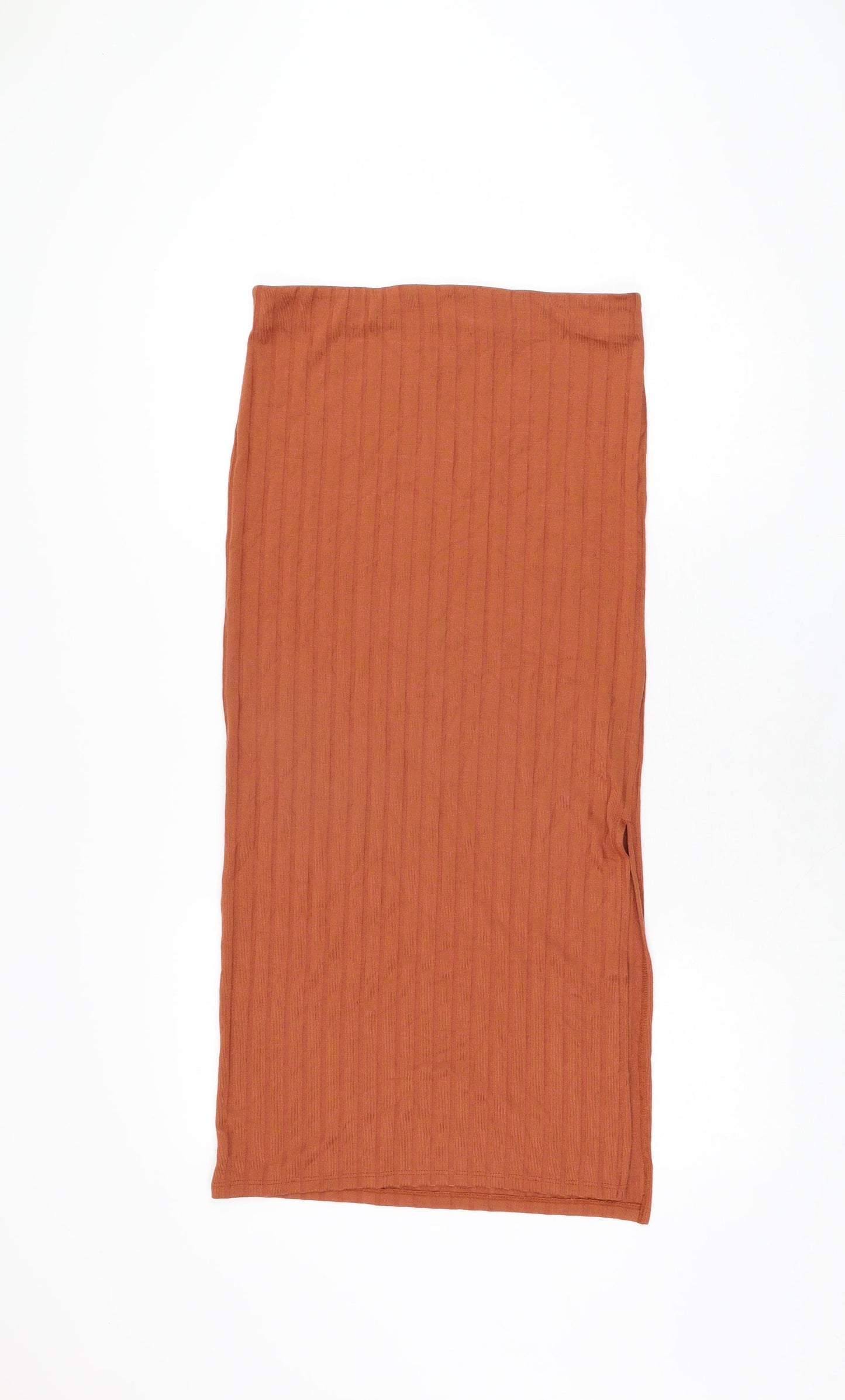 Topshop Womens Orange Polyester Straight & Pencil Skirt Size 12