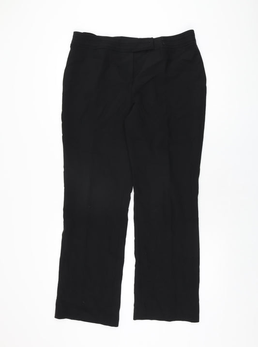 Volonte Womens Black Polyester Trousers Size 16 L29 in Regular Zip