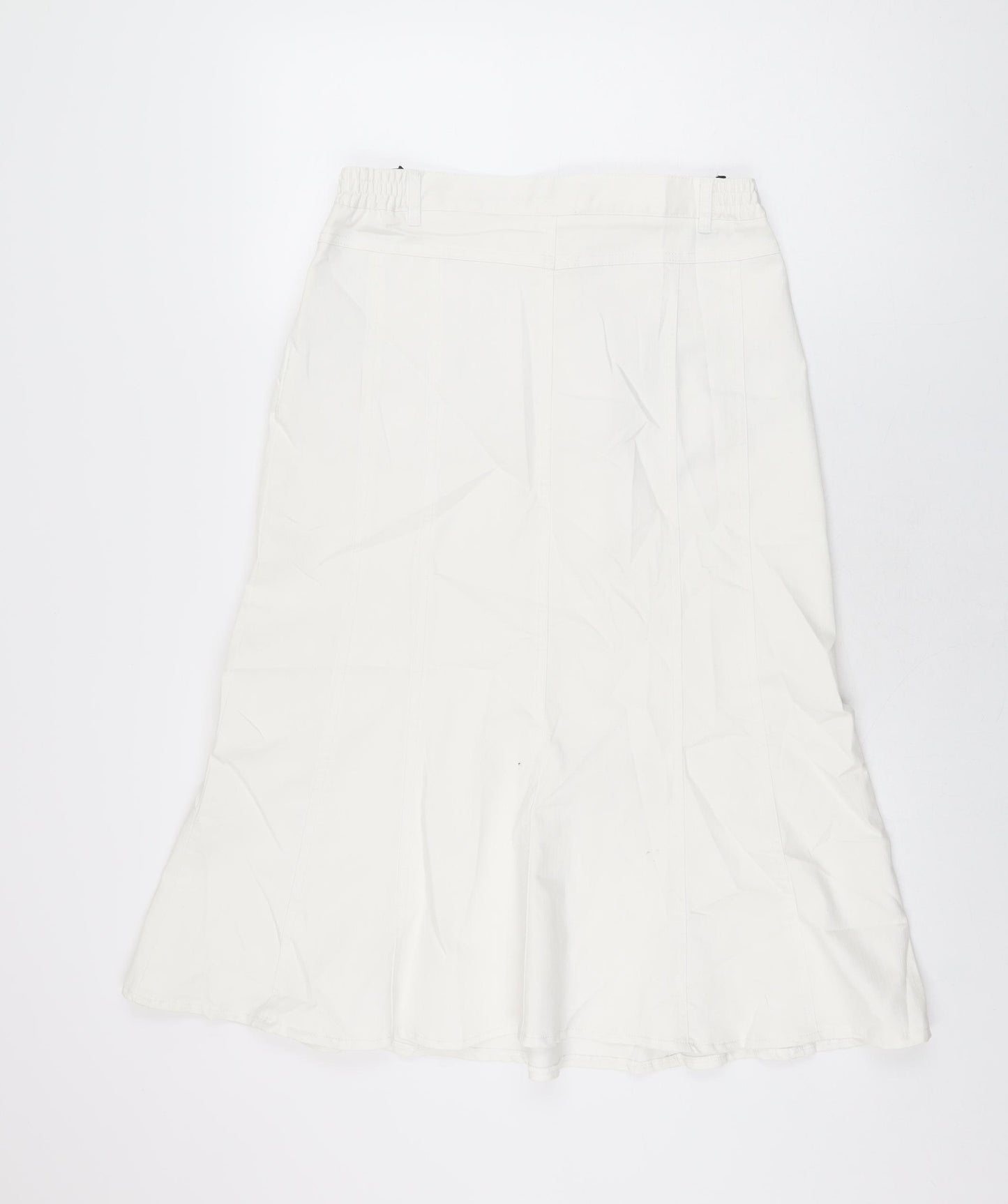 Oscar B Womens White Cotton Flare Skirt Size 12 Zip