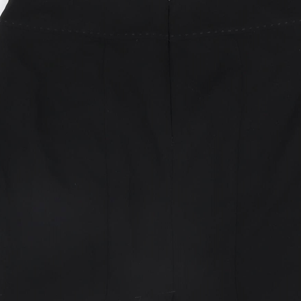 Marks and Spencer Womens Black Polyester Straight & Pencil Skirt Size 10 Zip