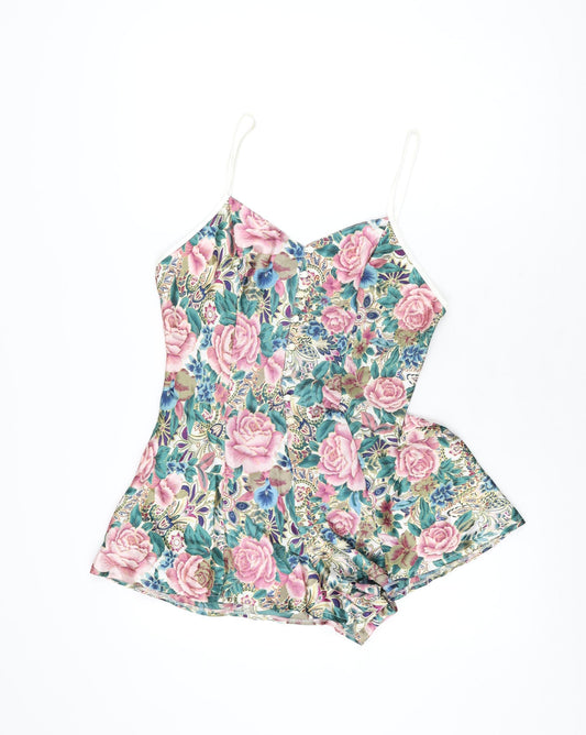 House of Fraser Womens Multicoloured Floral Polyester Playsuit One-Piece Size 12 L3 in Button