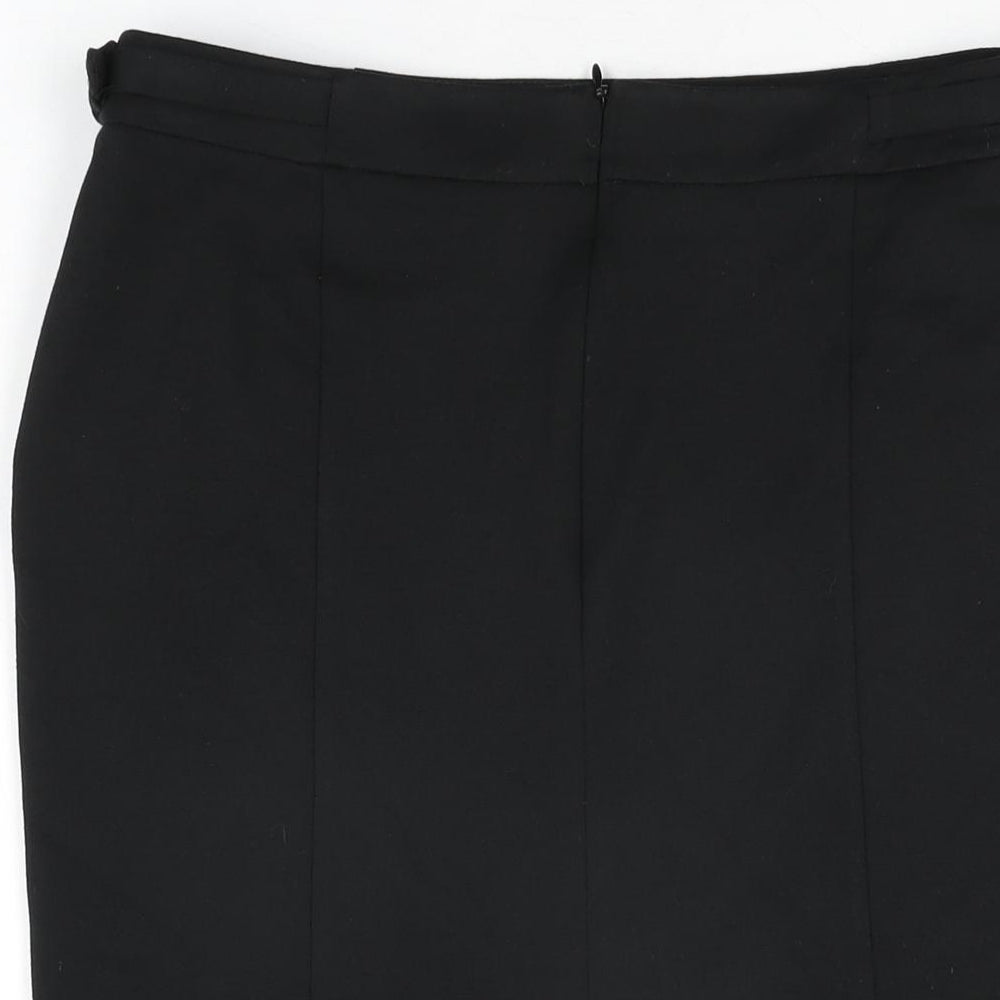 Per Una Womens Black Polyester Straight & Pencil Skirt Size 12 Zip