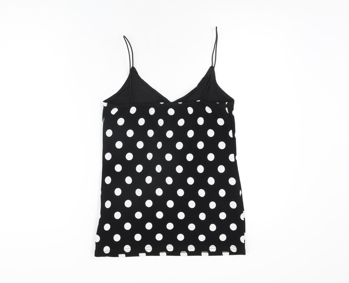 Blue Inc Womens Black Polka Dot Polyester Camisole T-Shirt Size 10 V-Neck