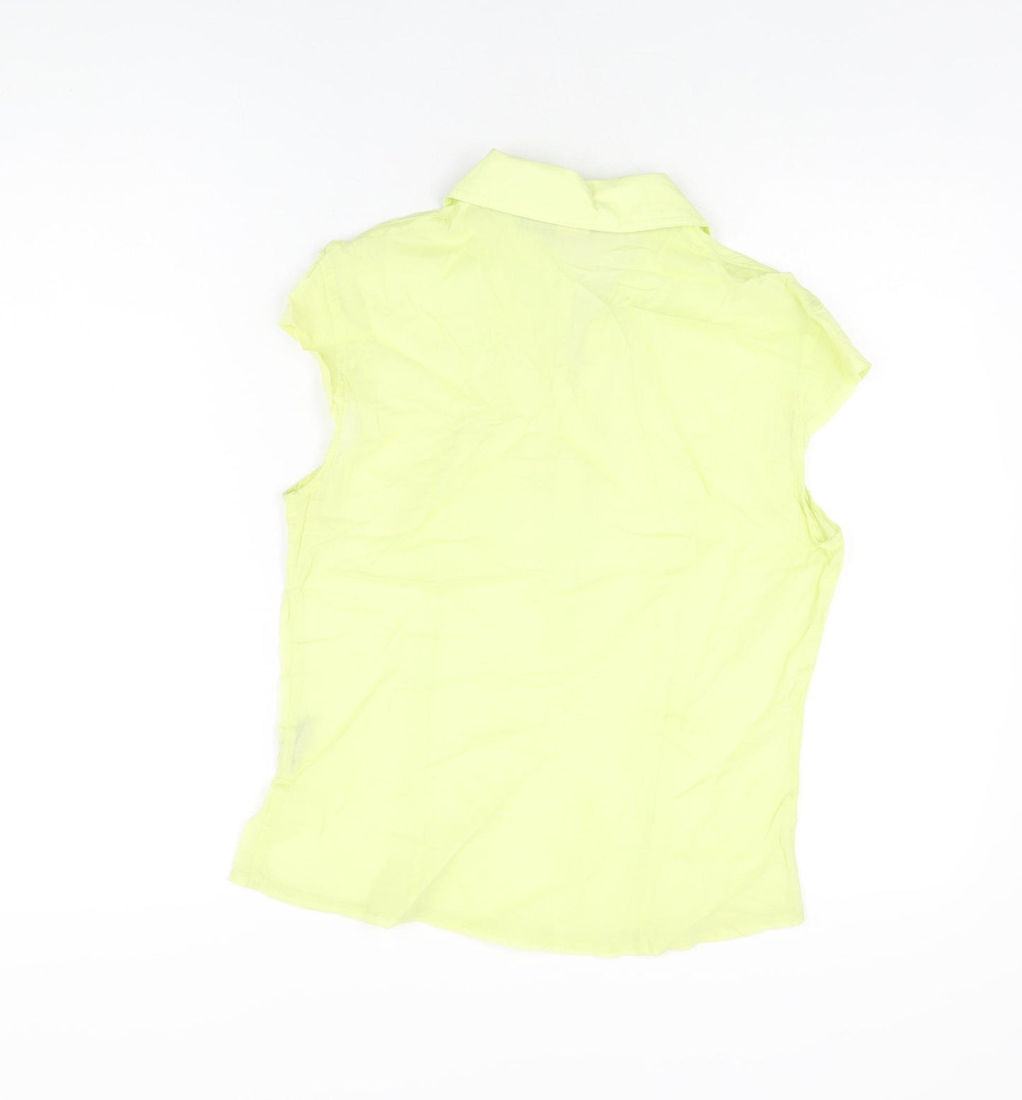 Per Una Womens Yellow Cotton Basic T-Shirt Size 10 Collared