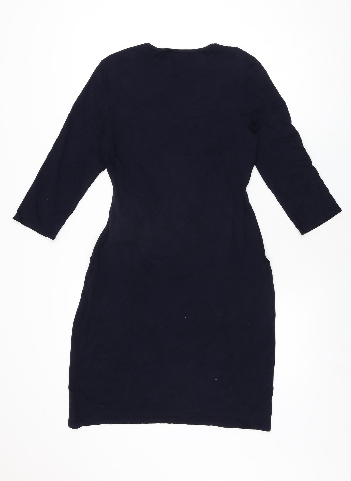 Kaliko Womens Blue Viscose Bodycon Size 14 V-Neck Pullover