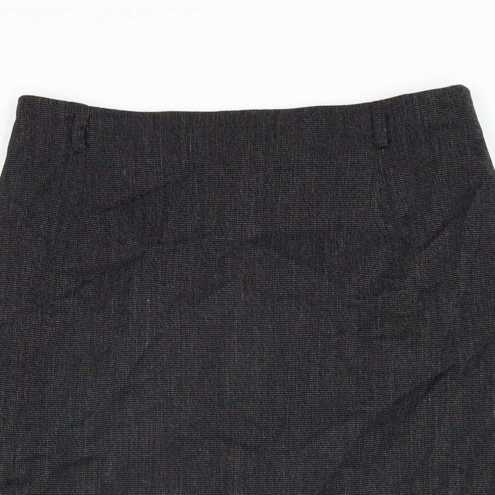 Marks and Spencer Womens Black Polyester Straight & Pencil Skirt Size 12 Zip