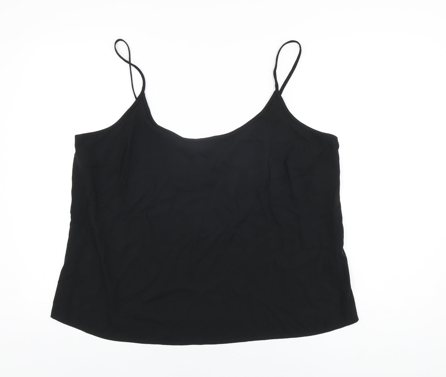 Marks and Spencer Womens Black Polyester Camisole T-Shirt Size 18 Scoop Neck