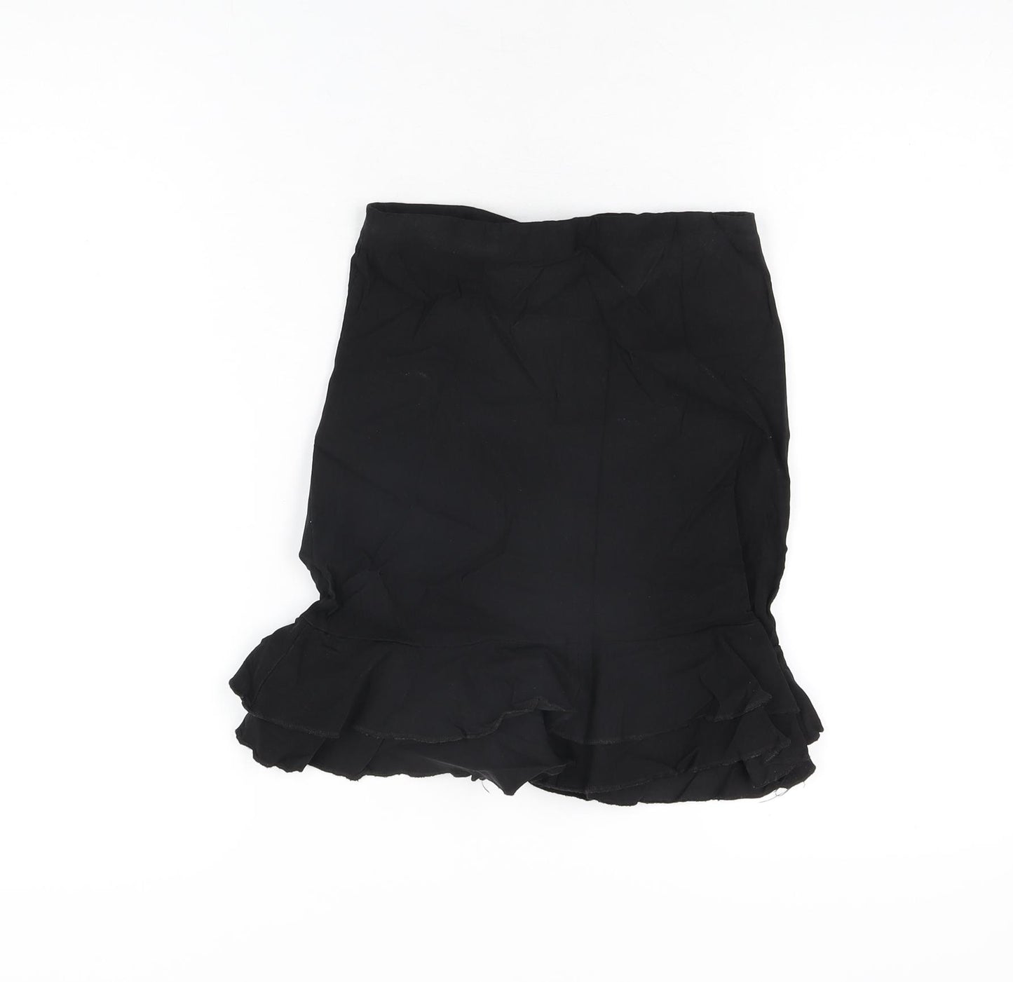 PRETTYLITTLETHING Womens Black Polyester Mini Skirt Size 10