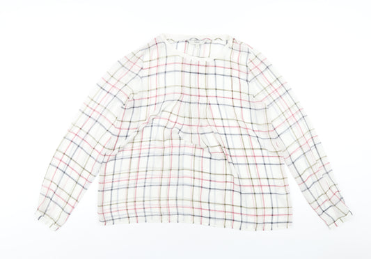 NEXT Womens Multicoloured Check Polyester Basic Blouse Size 6 Round Neck