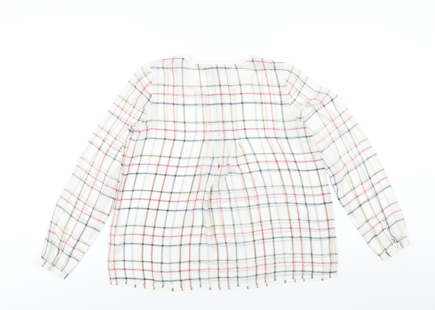 NEXT Womens Multicoloured Check Polyester Basic Blouse Size 6 Round Neck