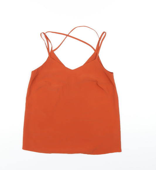 New Look Womens Orange Polyester Camisole T-Shirt Size 6 V-Neck