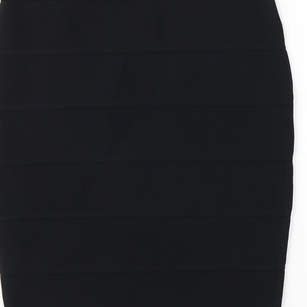 Romeo & Juliet Couture Womens Black Polyester Bandage Skirt Size 10