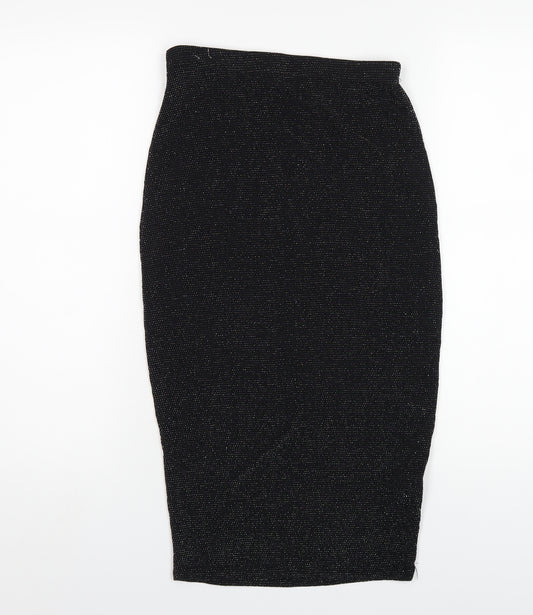 Boohoo Womens Black Polyester Straight & Pencil Skirt Size 10