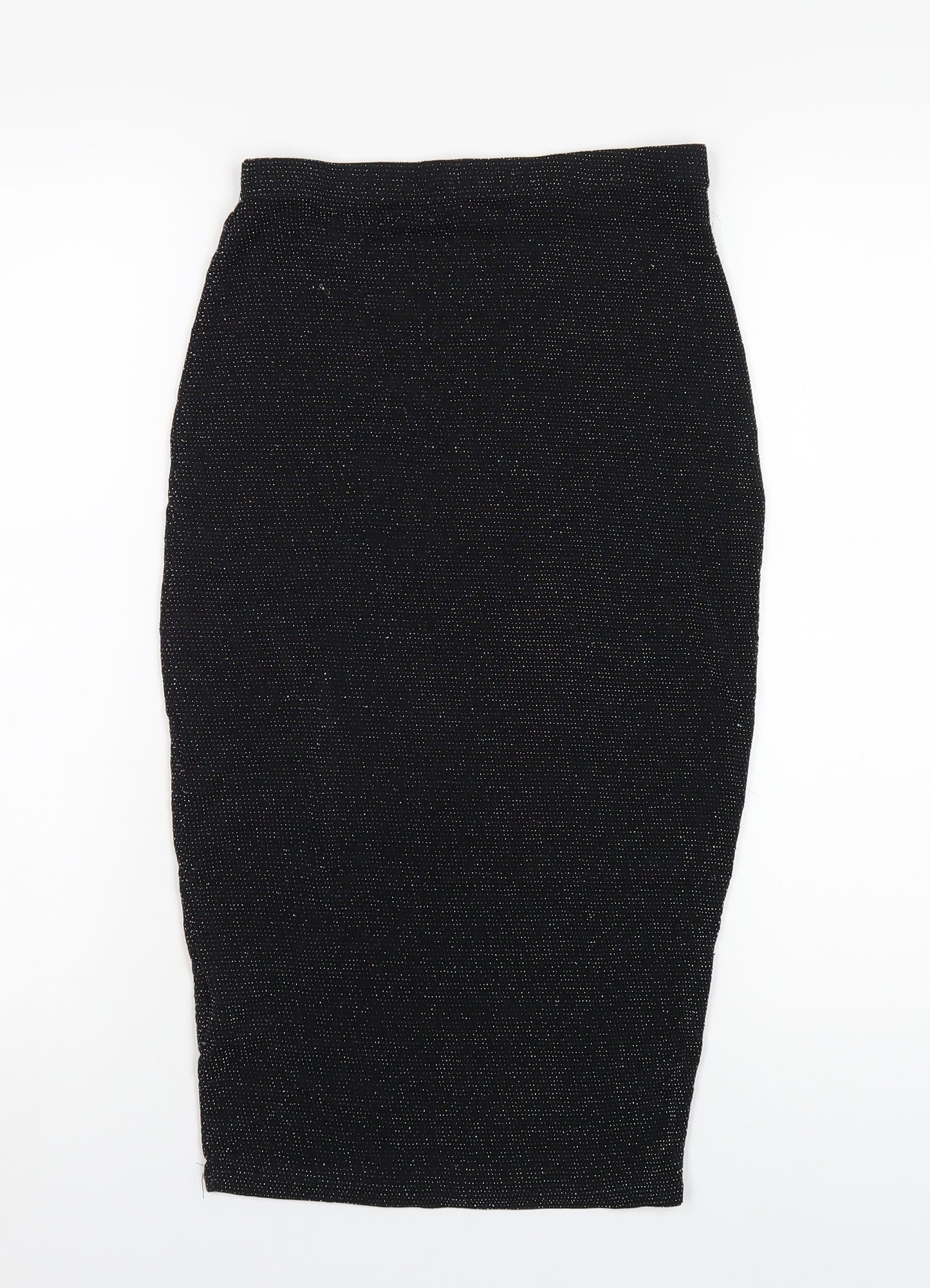 Boohoo Womens Black Polyester Straight & Pencil Skirt Size 10