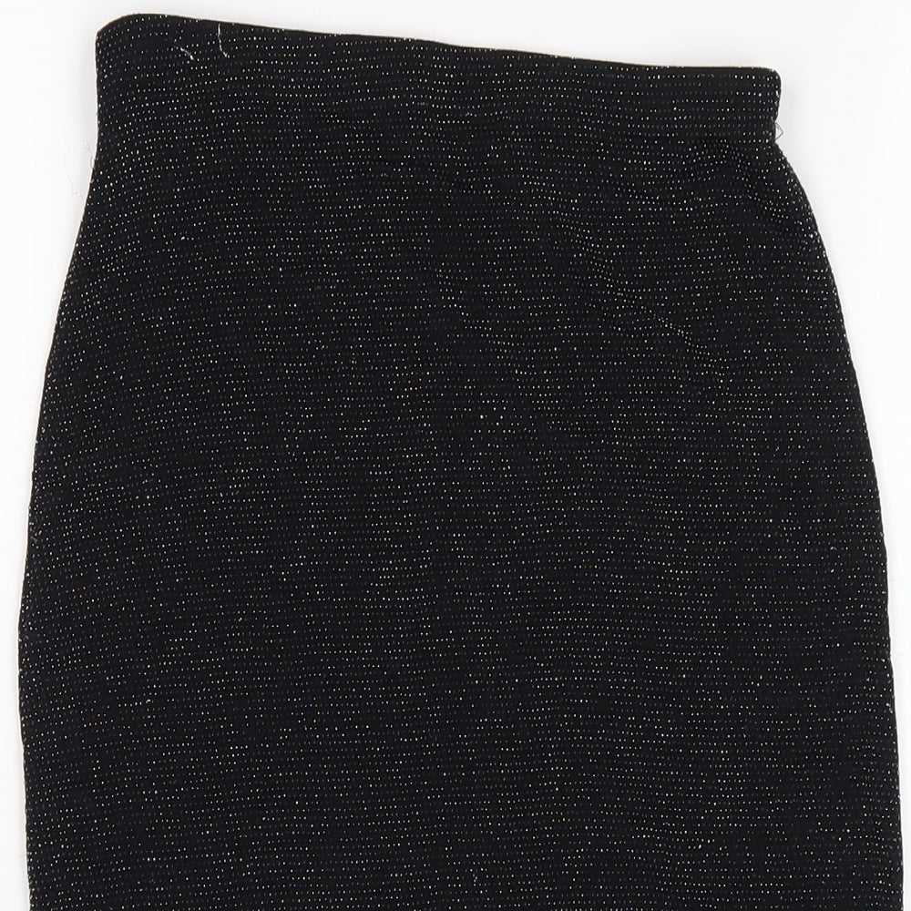 Boohoo Womens Black Polyester Straight & Pencil Skirt Size 10