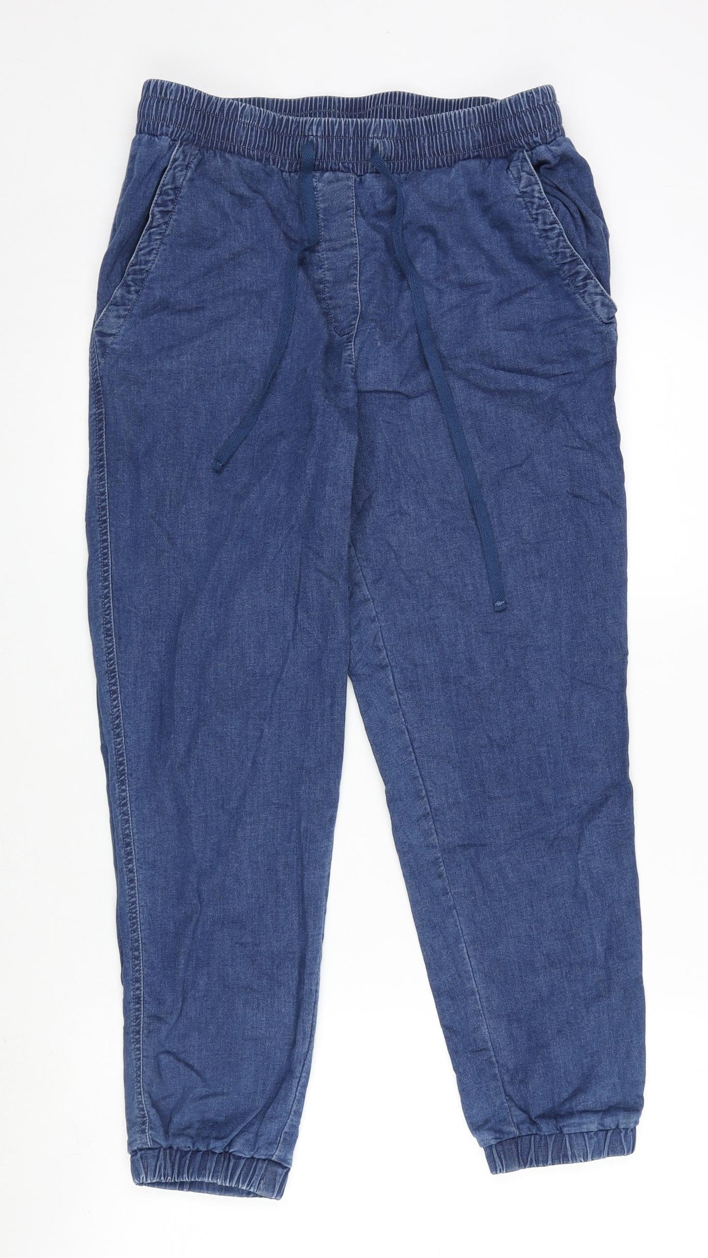 Papaya Womens Blue Cotton Tapered Jeans Size 12 L26 in Regular Tie