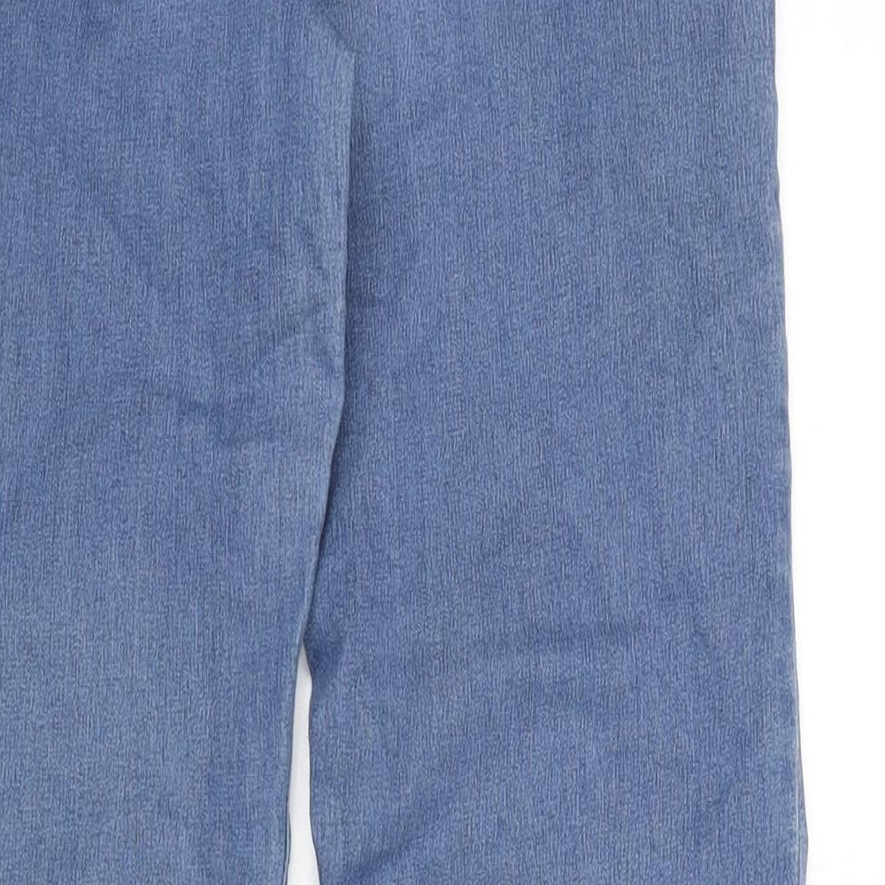 Bonmarché Womens Blue Cotton Straight Jeans Size 10 L28 in Slim Zip