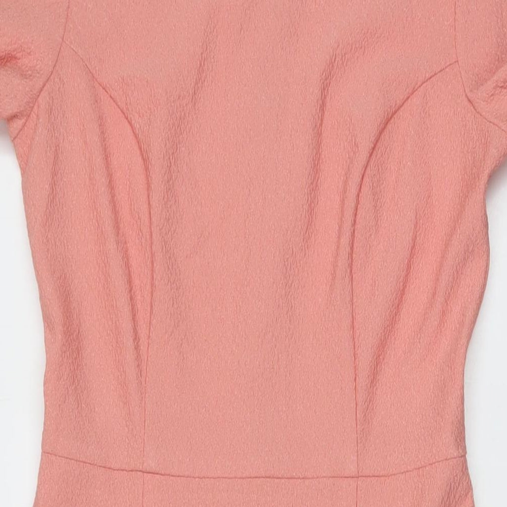 ASOS Womens Pink Polyester Mermaid Size 10 Crew Neck Zip