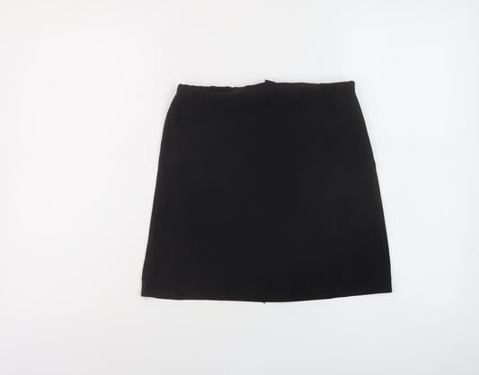 PRETTYLITTLETHING Womens Black Viscose Mini Skirt Size 10