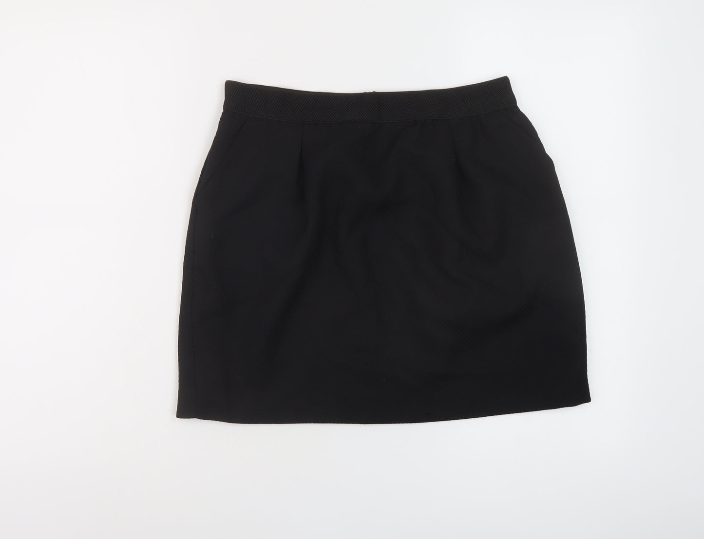 New Look Womens Black Polyester Mini Skirt Size 12 Zip