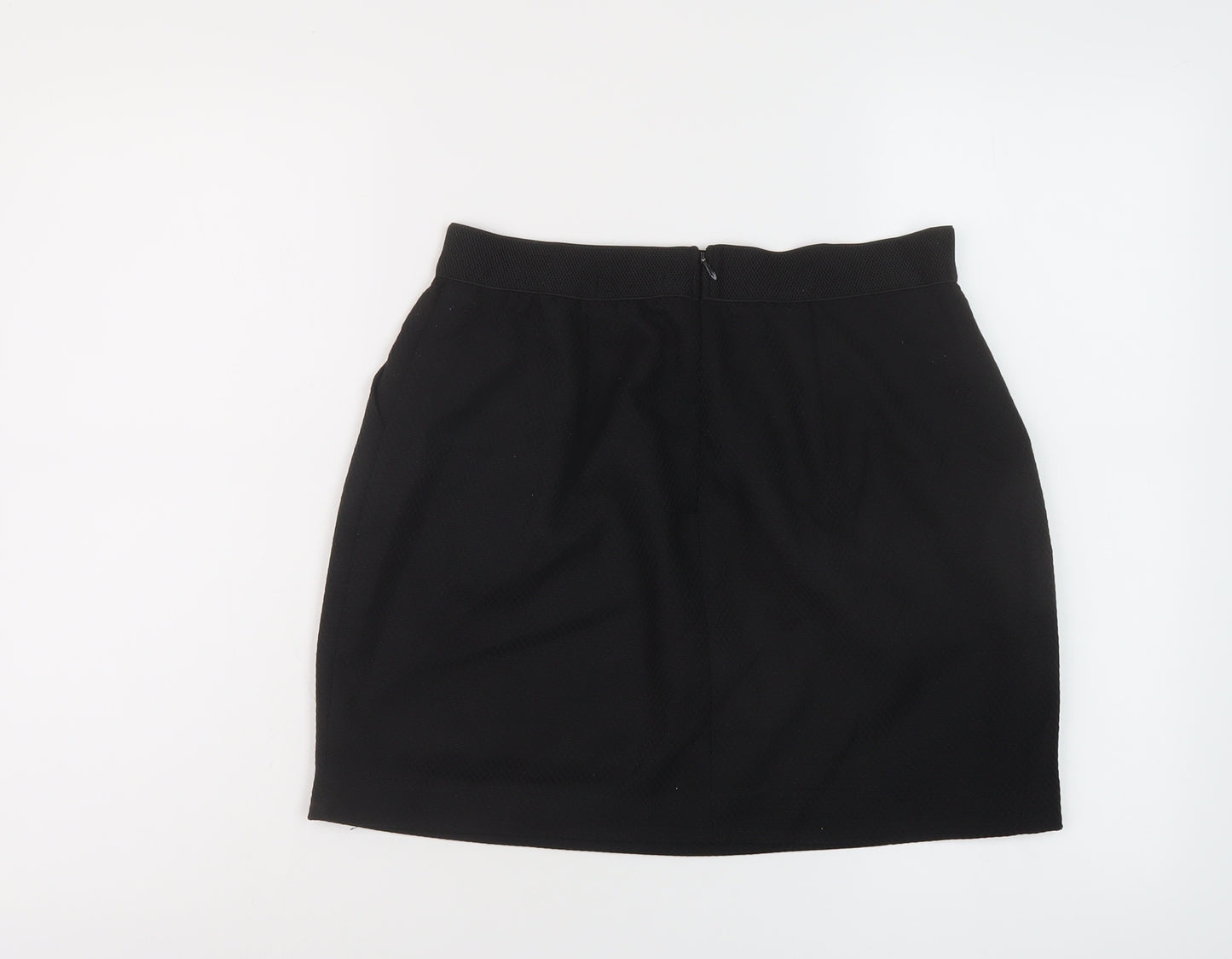 New Look Womens Black Polyester Mini Skirt Size 12 Zip