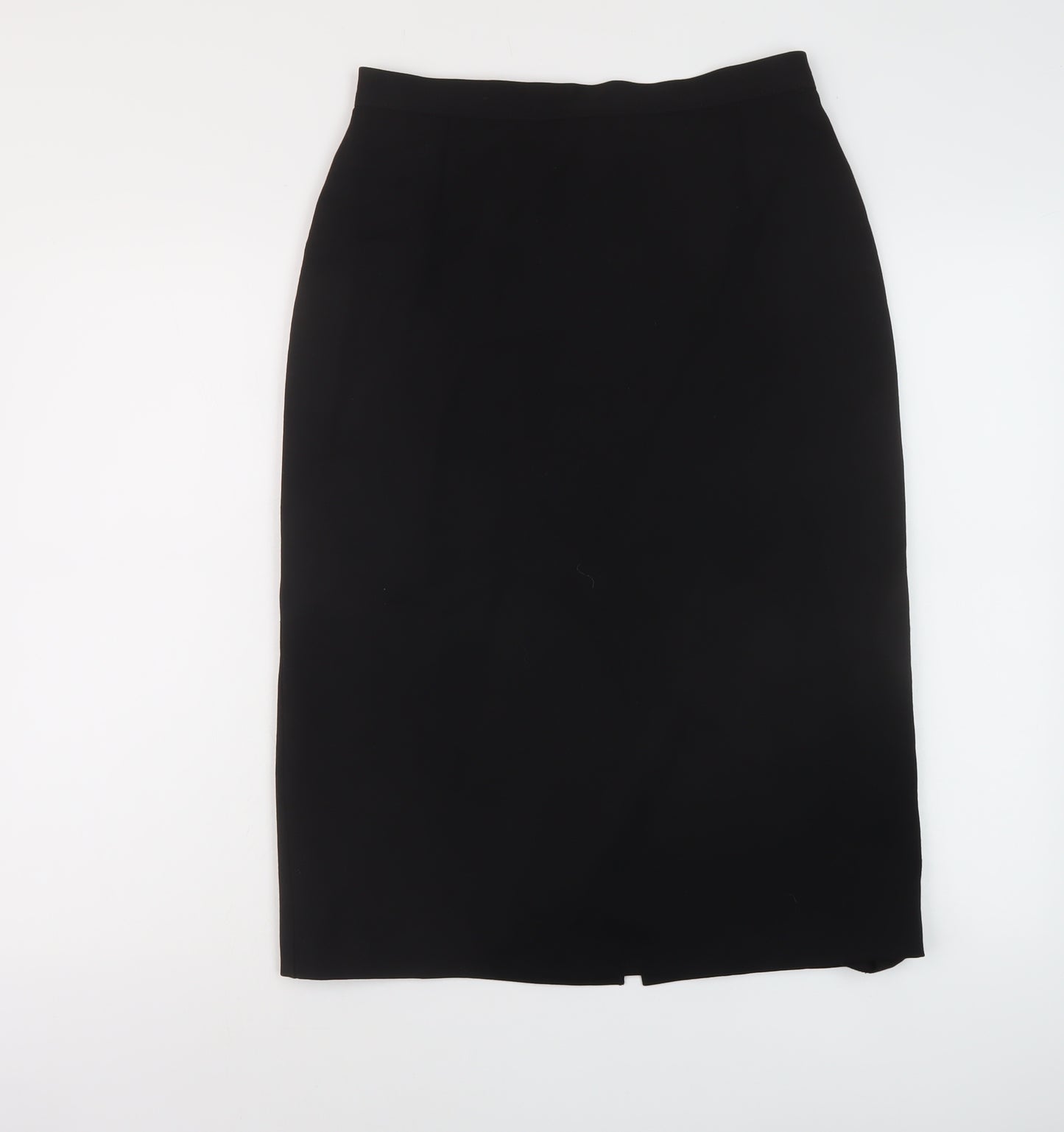 Marks and Spencer Womens Black Wool A-Line Skirt Size 12 Zip