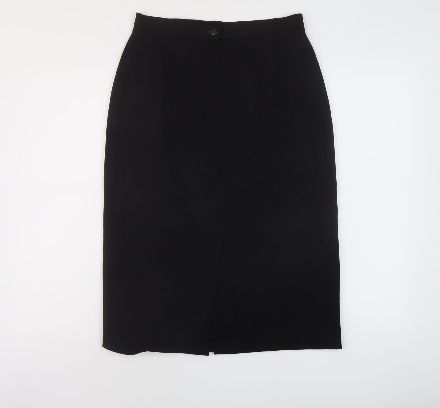 Marks and Spencer Womens Black Wool A-Line Skirt Size 12 Zip