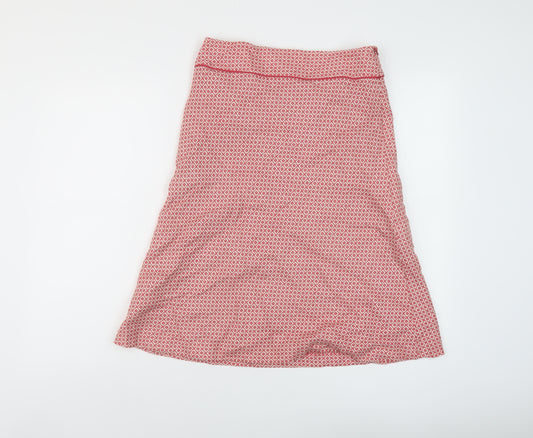 Boden Womens Pink Geometric Wool A-Line Skirt Size 10 Zip