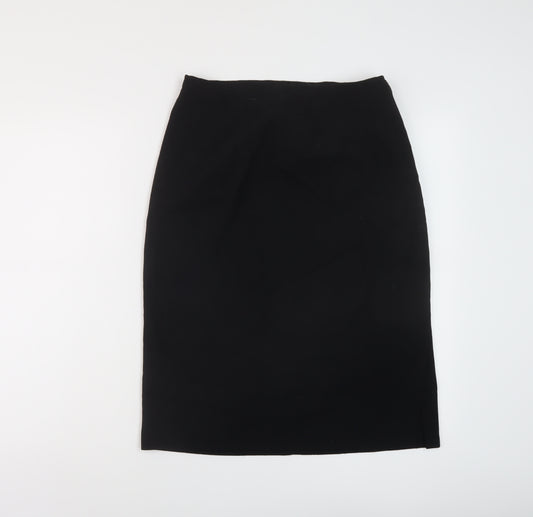 Anne Brooks Womens Black Polyester Straight & Pencil Skirt Size 12 Zip