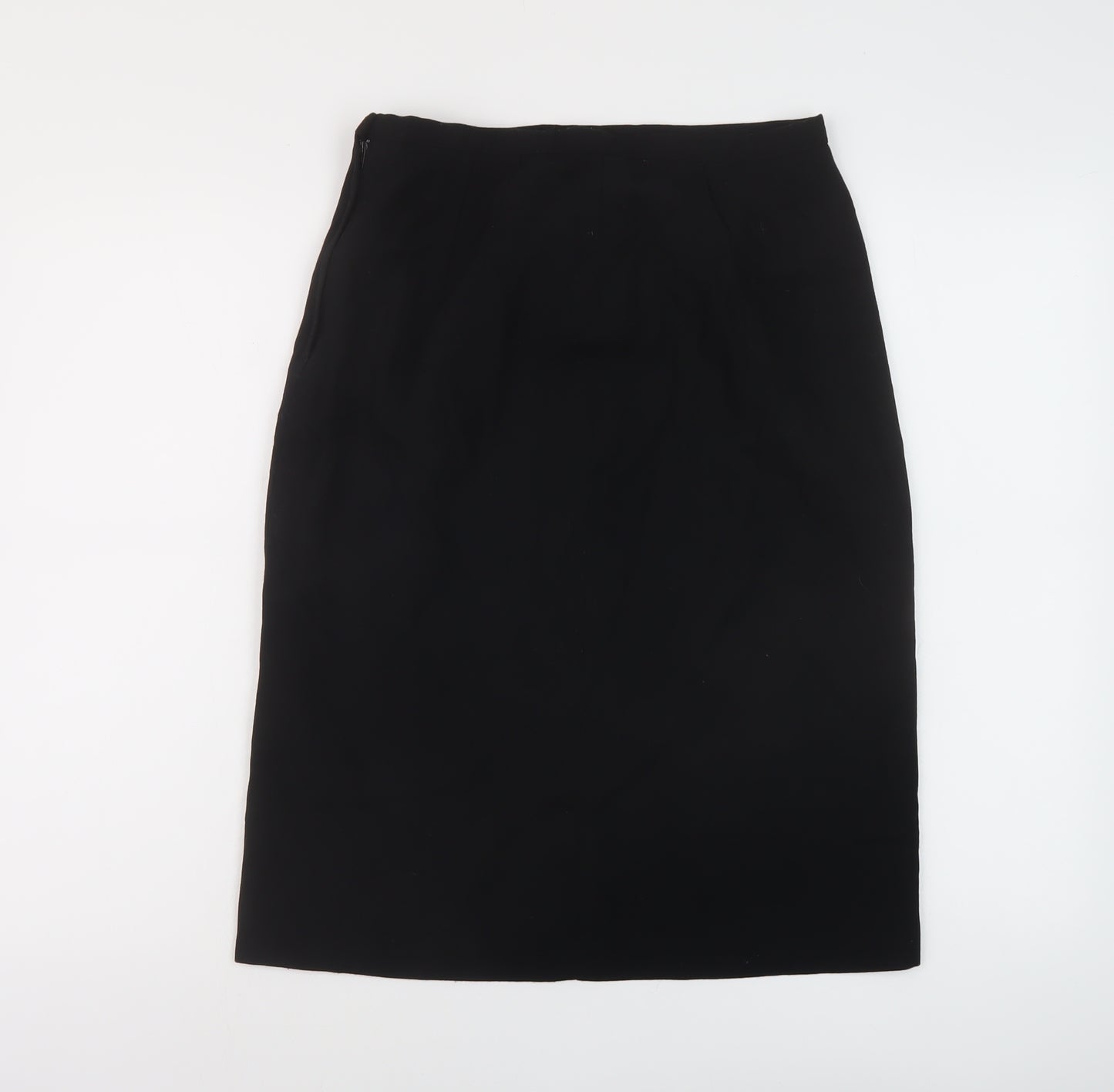 Anne Brooks Womens Black Polyester Straight & Pencil Skirt Size 12 Zip