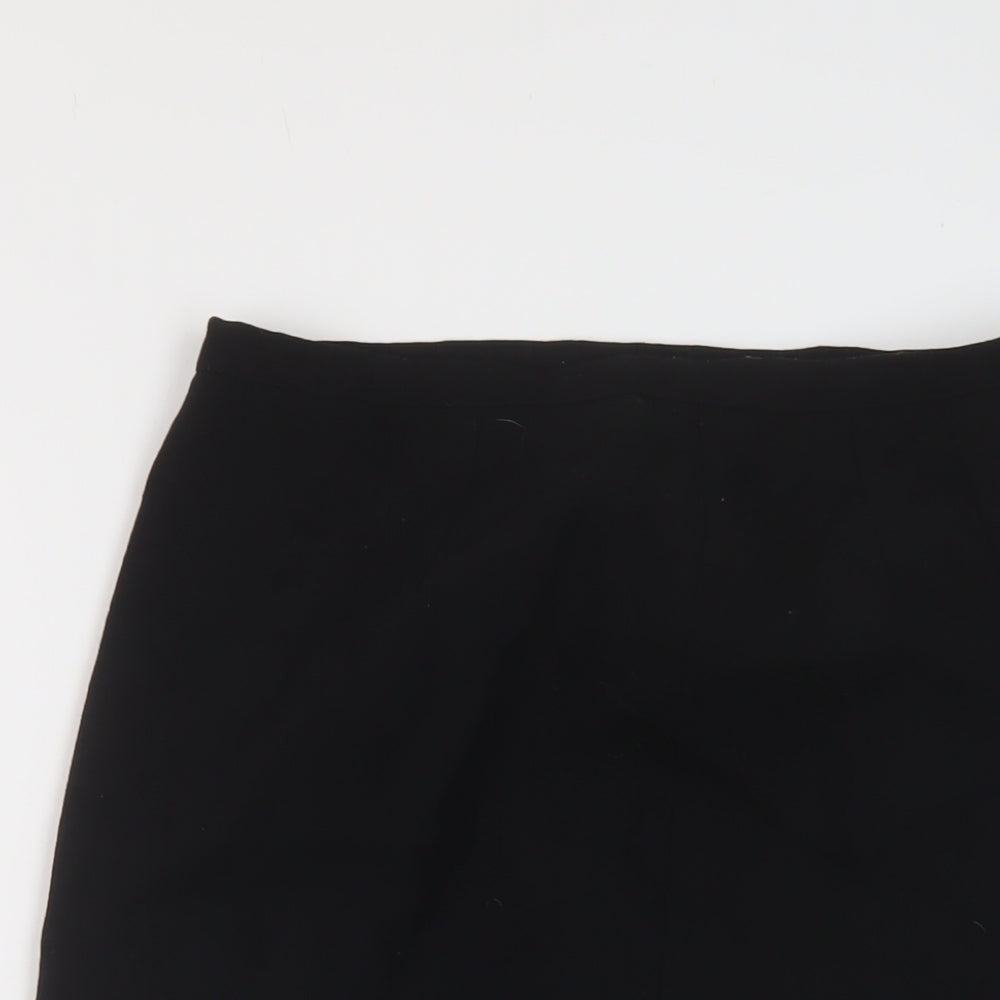 Anne Brooks Womens Black Polyester Straight & Pencil Skirt Size 12 Zip