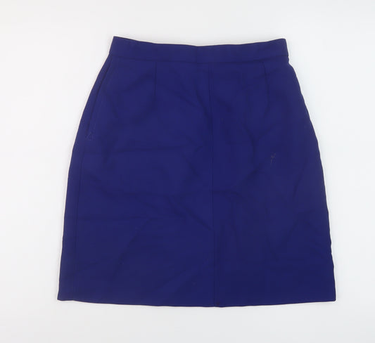 Teraviva Womens Blue Polyester A-Line Skirt Size 12 Zip