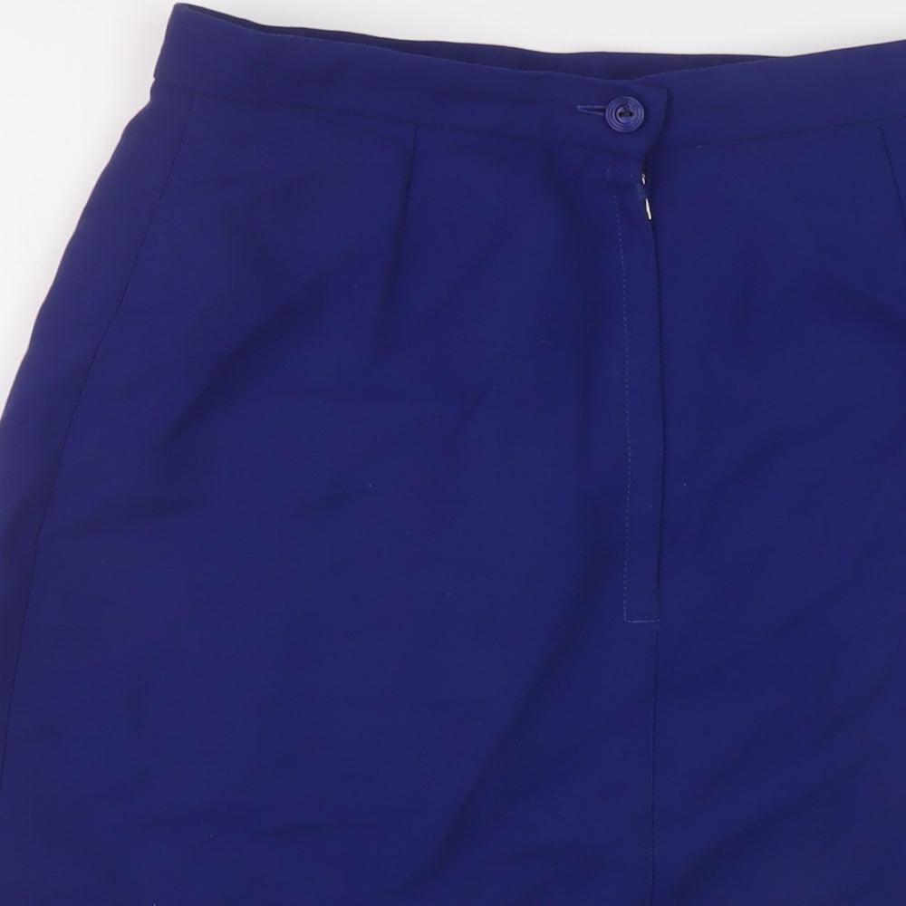 Teraviva Womens Blue Polyester A-Line Skirt Size 12 Zip