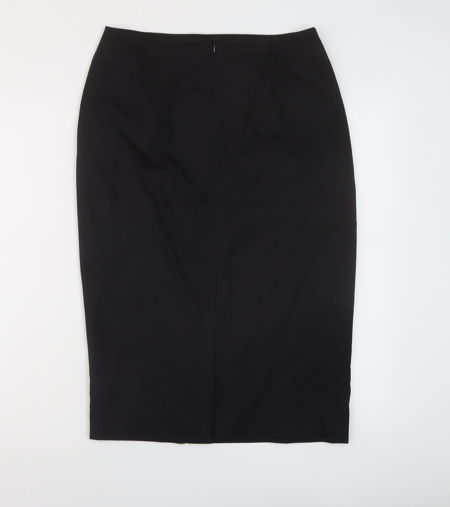 H&M Womens Black Polyester Straight & Pencil Skirt Size 12 Zip