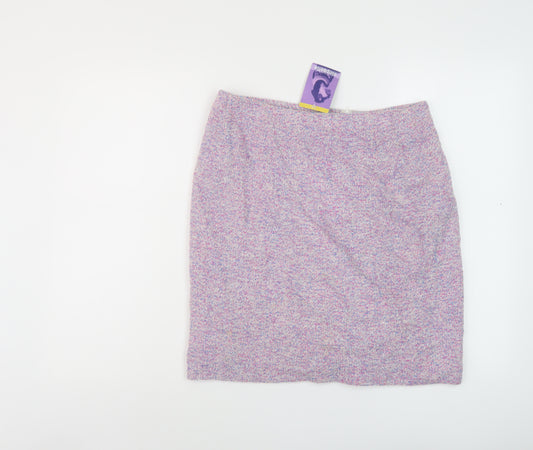 Siopaella Womens Purple Wool Mini Skirt Size 14 Zip