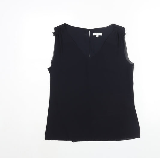 Reiss Womens Blue Polyester Camisole Blouse Size 10 V-Neck - Frill