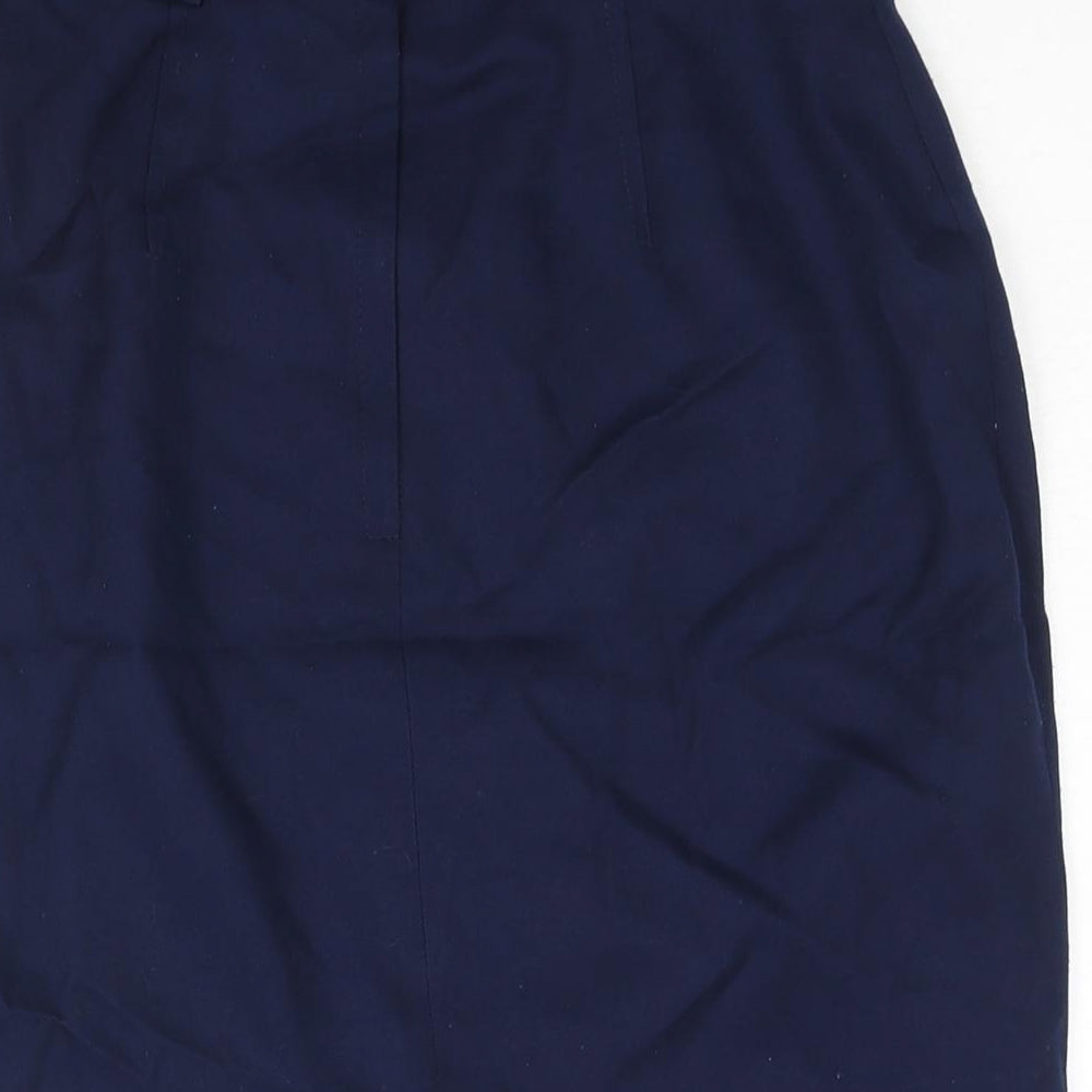 Anne Brooks Womens Blue Polyester Straight & Pencil Skirt Size 12 Zip