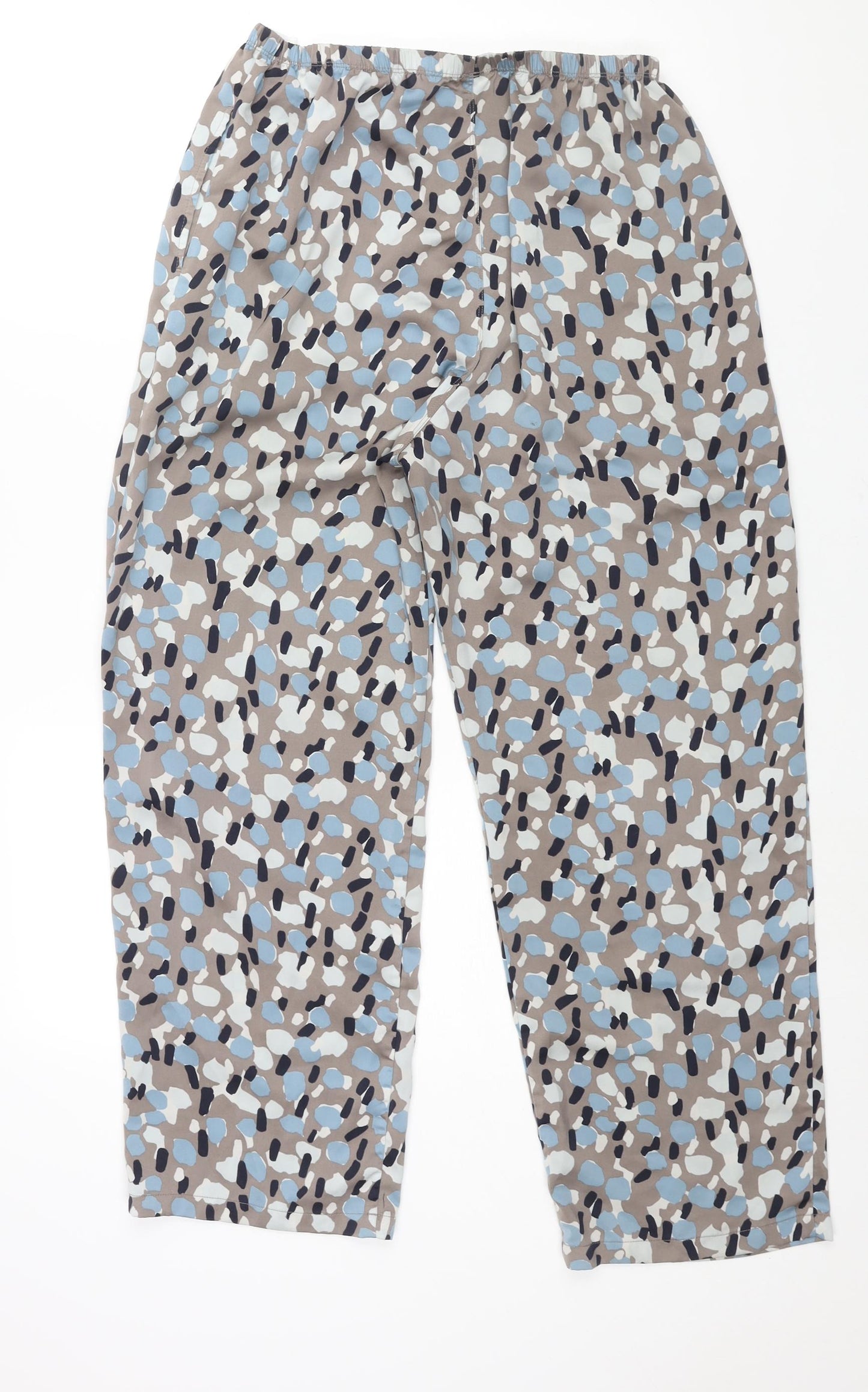 Uniqlo Womens Multicoloured Geometric Polyester Trousers Size L L27 in Regular - Elasticated Waist