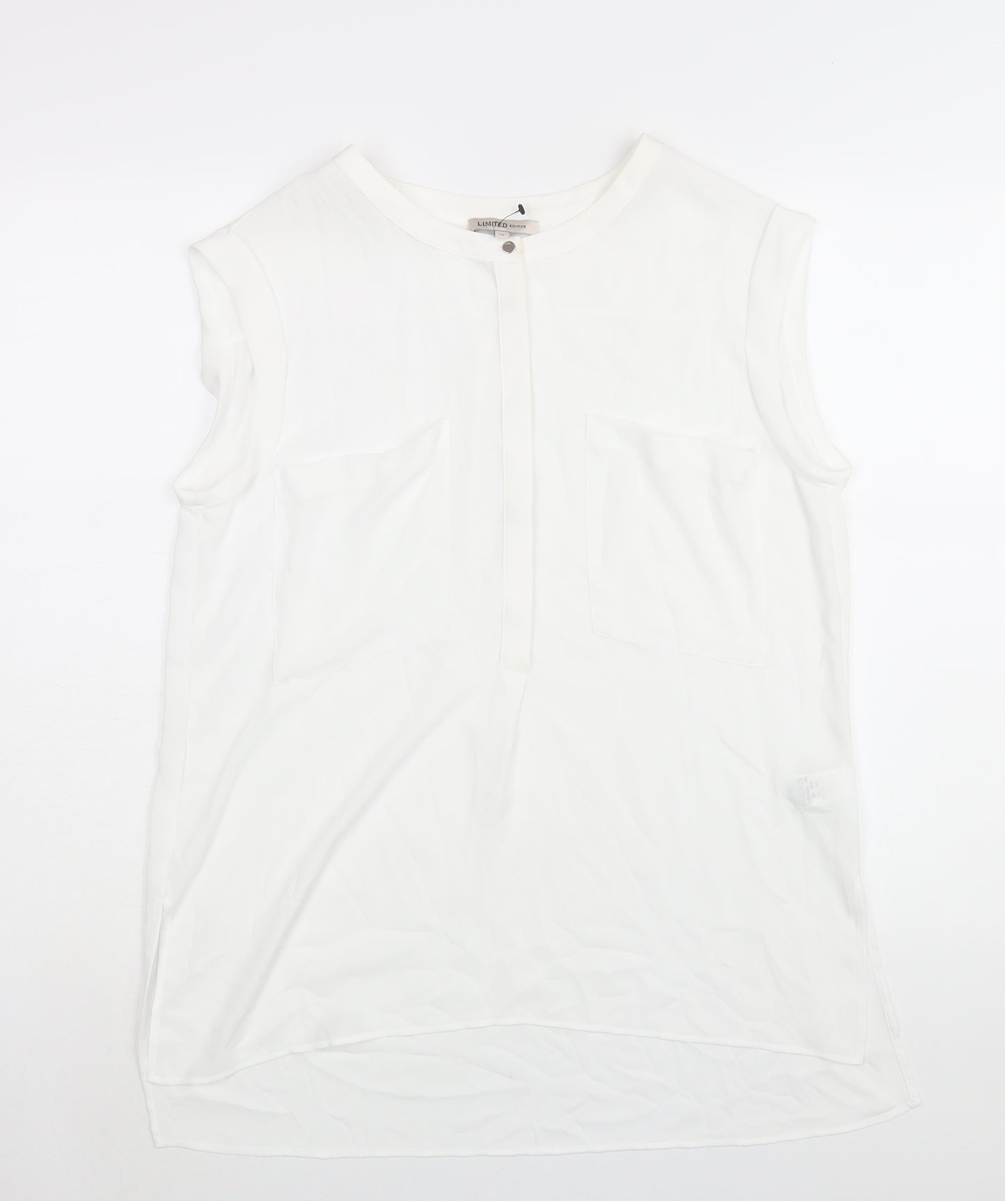 Marks and Spencer Womens White Polyester Camisole Blouse Size 12 Round Neck