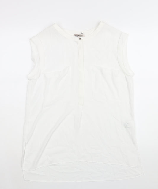 Marks and Spencer Womens White Polyester Camisole Blouse Size 12 Round Neck